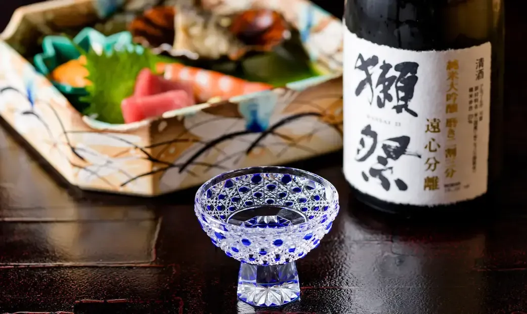 うなぎ時任の前菜と日本酒